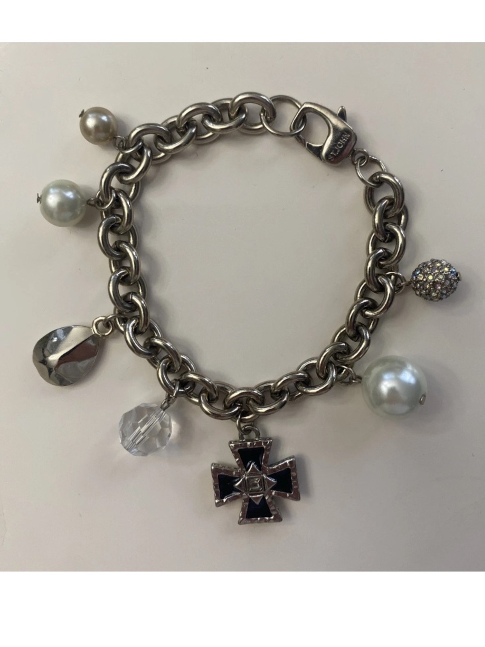 St. John Silver-tone Multi-Charm Toggle Bracelet